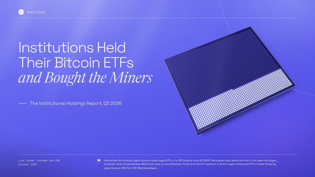 The Institutional Holdings Report · Q2 2026